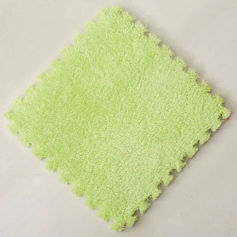 Alfombra de peluche suave de 30x30CM para niños, alfombra de juego, alfombra de rompecabezas, tapete de juego cálido, azulejos de ejercicio entrelazados, alfombra decorativa para suelo
