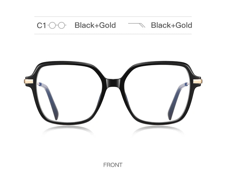 CLLOIO, gafas de lectura poligonales personalizadas de primera calidad, gafas de miopía a la moda para mujer, gafas graduadas con bloqueo de luz azul