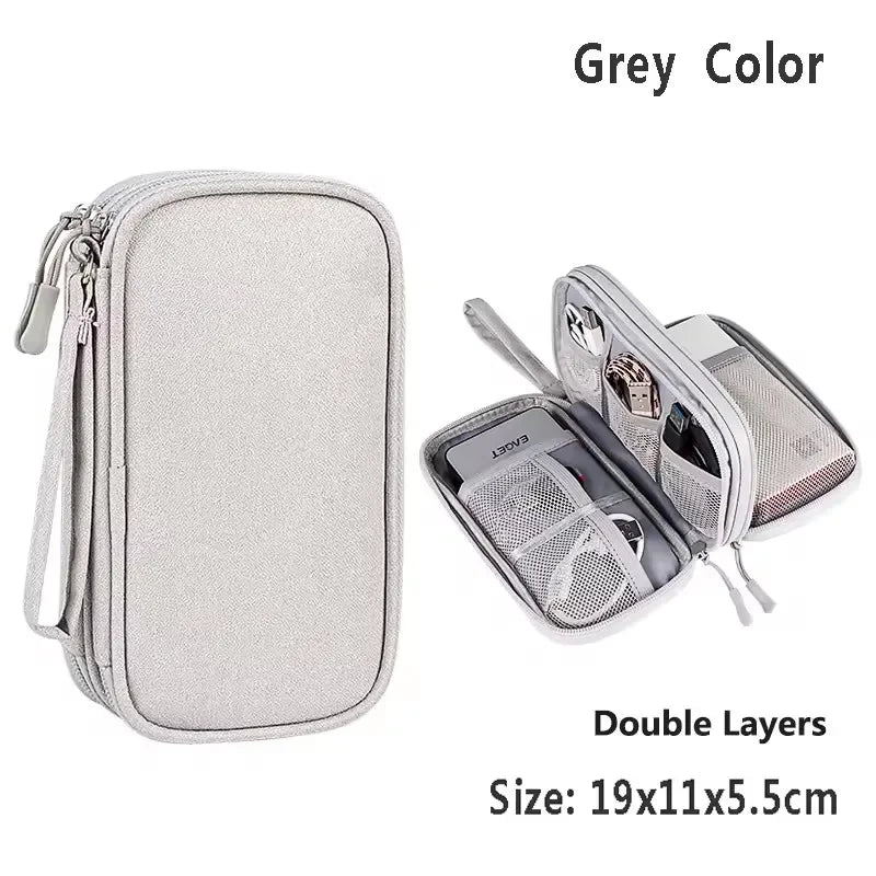 Bolsa de Cable de viaje, bolsa de almacenamiento Digital portátil, cargador, Cable de datos, bolsa USB, organizador, bolsa de almacenamiento de accesorios electrónicos impermeable