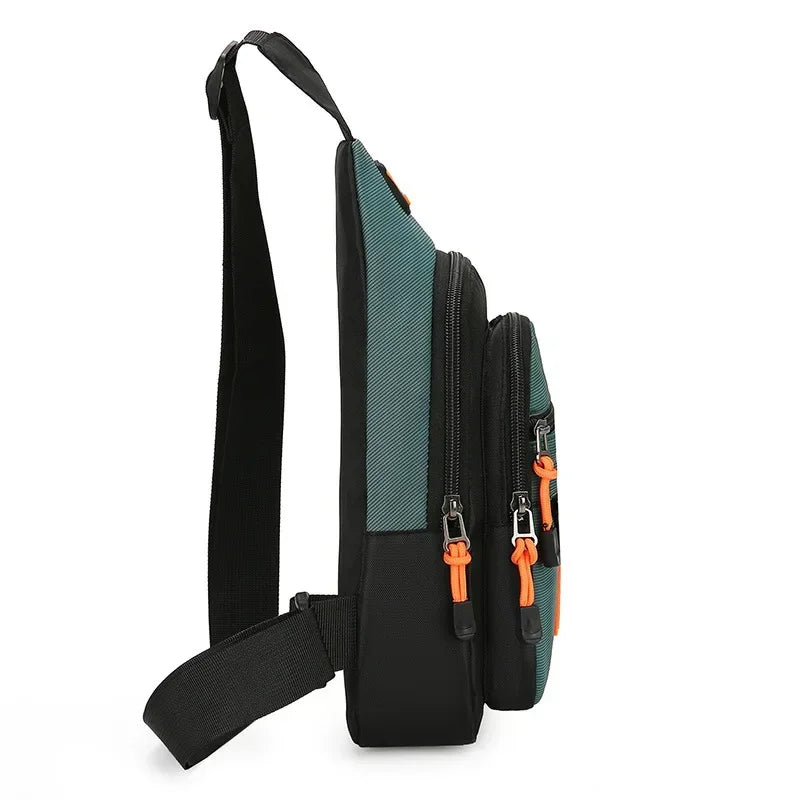 Riñoneras informales con estilo para hombre, bolso de pecho para hombre, bolso de pecho a la moda, bolso de hombro tipo bandolera de tela Oxford ligero