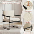 Sillón de metal con estructura, sillón de lectura con asiento y respaldo de esponja, acabado mate.