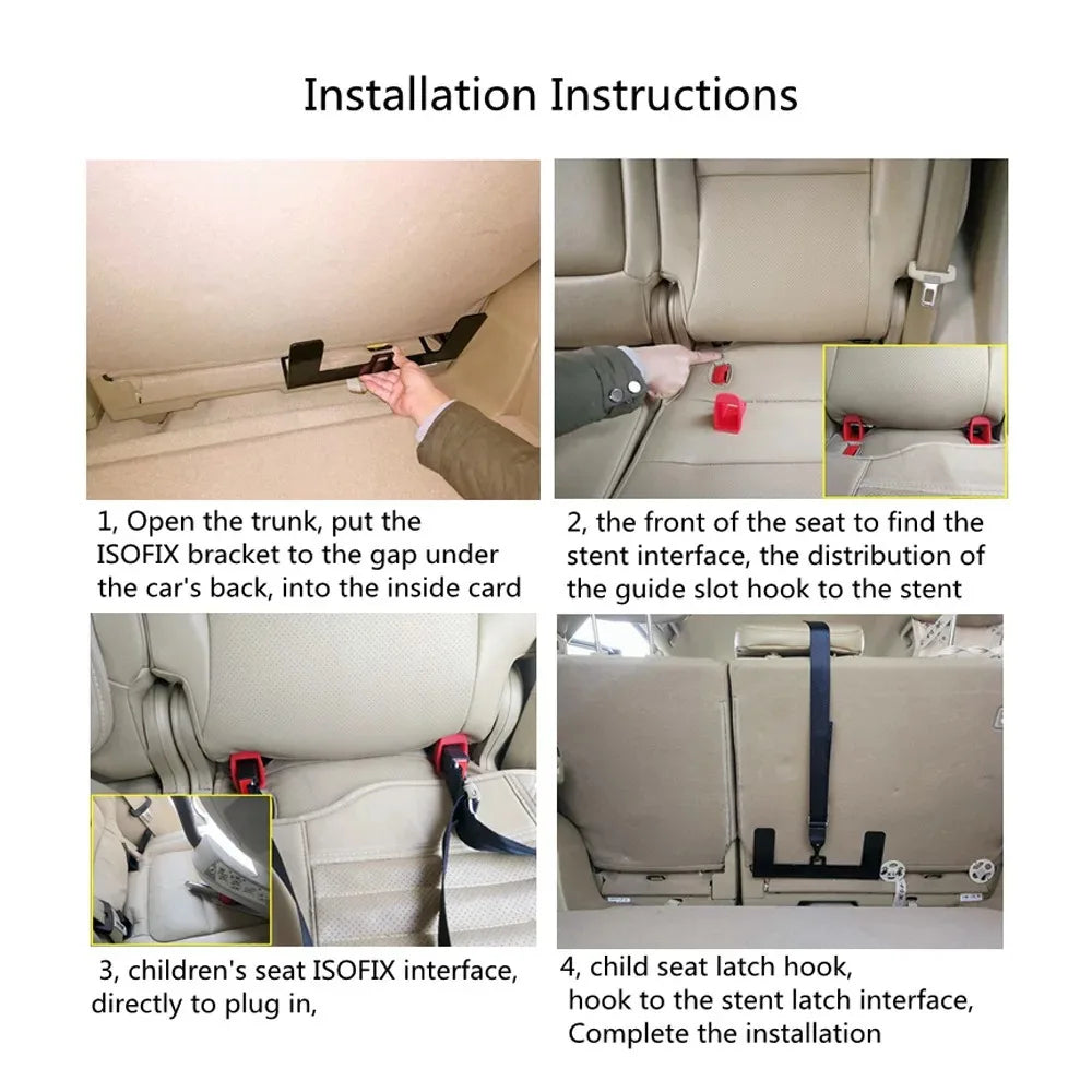 Kit de Montaje Universal ISOFIX para Silla de Auto para Niños, Conector de Cinturón de Seguridad, Interfaz de Anclaje, Soporte de Sujeción para Auto