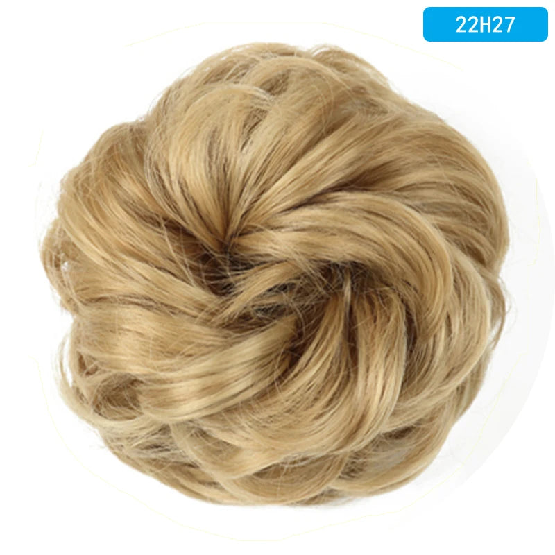 AZQUEEN-extensión de cabello de moño desordenado, banda elástica sintética, moño ondulado rizado, Scrunchies Donut Updo, postizo para mujer