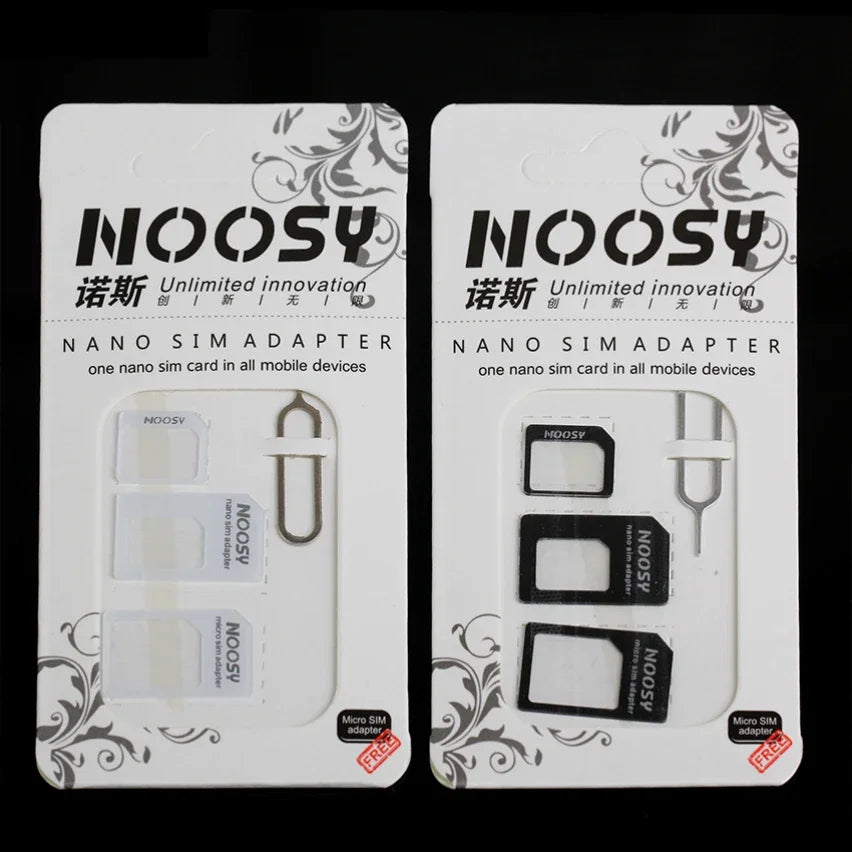Kit Adaptador de Tarjeta SIM Micro Nano 4 en 1 con Aguja Expulsora para iPhone, Huawei, Samsung y Teléfonos Móviles Inteligentes