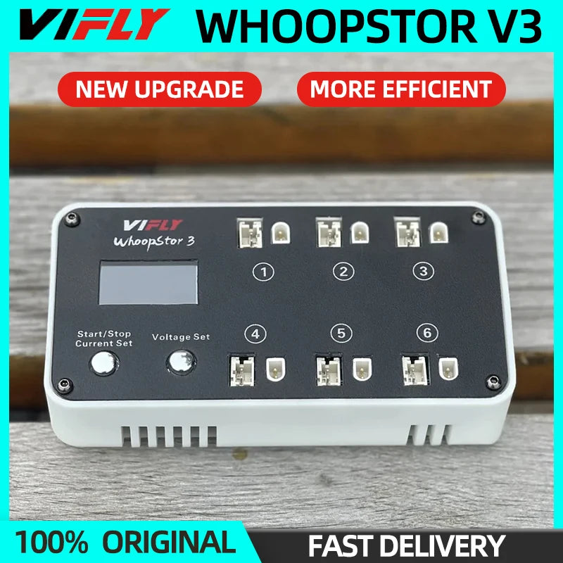 VIFLY-cargador de batería WhoopStor 3 V3, 6 puertos, 1S, LIPO, LiHV, descargador de almacenamiento, TYPE-C LCD, TX60 DC, para RC FPV, BT2.0, PH2.0, nuevo