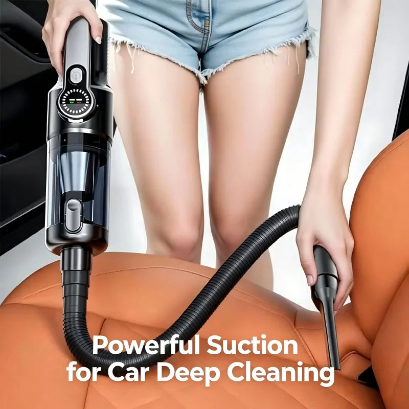 Aspiradora de Mano Inalámbrica 5 en 1, Succión Ciclónica Potente, Mini Aspiradora Inalámbrica Portátil para Limpieza de Automóviles, Hogar y Teclados