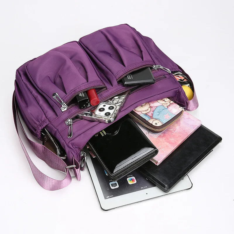 Bolso cruzado de nailon para mujer, bolso de hombro de gran capacidad, bolso femenino con múltiples bolsillos, bolso de compras de viaje para mujer, bolso de ocio