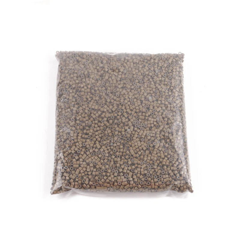 10.000 unids/bolsa extensiones de cabello Micro anillos cuentas enlaces 4,0*2,0*3,0mm cuentas forradas de silicona para herramientas de extensiones de cabello humano