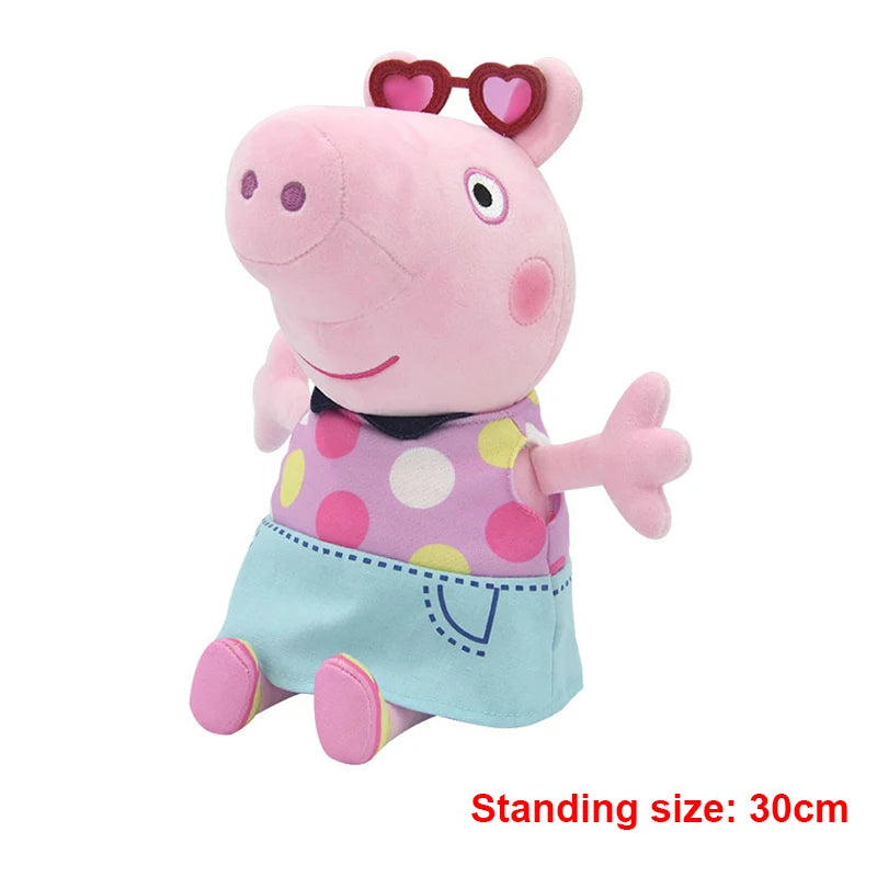 30cm Original Peppa Pig juguetes de peluche George Eddie Bear Mr dinosaurio figura de Anime juguetes de peluche niños juguete de regalo de Navidad