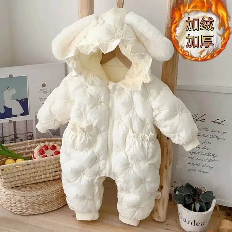 Nueva ropa gruesa de invierno, mono, ropa de algodón, pelele para bebé, ropa súper bonita para salir, traje de descanso para recién nacido de 100 días