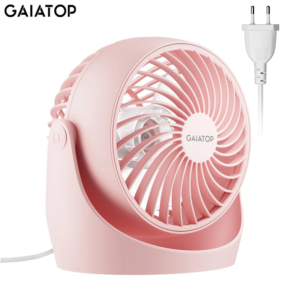 Ventilador circulador de aire Gaiatop, ventilador de escritorio portátil, ventilador de mesa, ventilador de dormitorio, ventilador pequeño de 5 pulgadas, 3 velocidades con 360 °   Inclinación ajustable