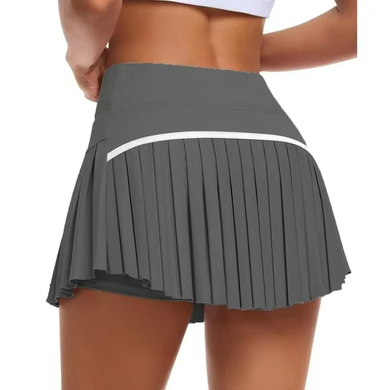 Faldas de tenis gimnasio Golf correr faldas pantalón plisadas de talla grande coloridas mujeres S-XXL deportes Fitness faldas pantalón de cintura alta con bolsillo