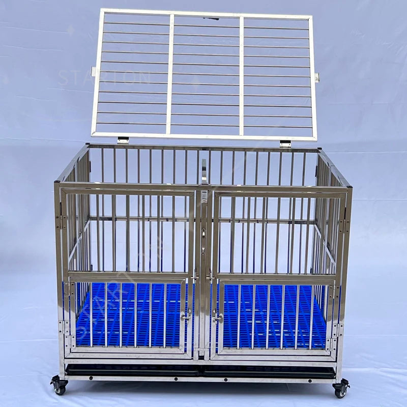 Jaula Plegable de Alambre Metálico Reforzado de Acero Inoxidable para Perros Grandes, Casetas Plegables para Mascotas, Jaulas para Perros Adultos en Oferta