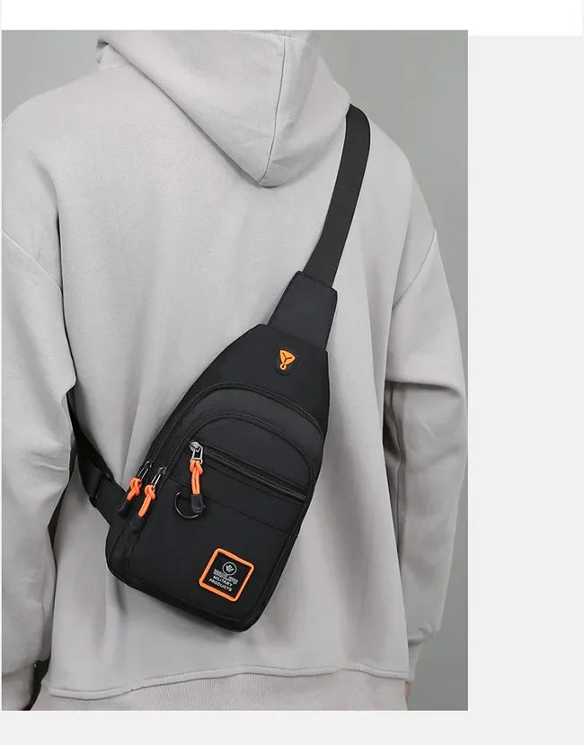 Riñoneras informales con estilo para hombre, bolso de pecho para hombre, bolso de pecho a la moda, bolso de hombro tipo bandolera de tela Oxford ligero