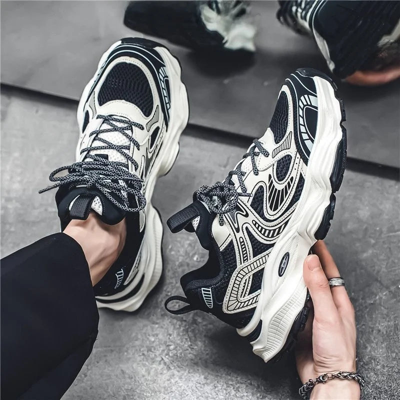 Zapatillas Deportivas Transpirables de Malla para Hombre Primavera 2025, Modernas, Combinables con Todo, Suela Gruesa, Casual...