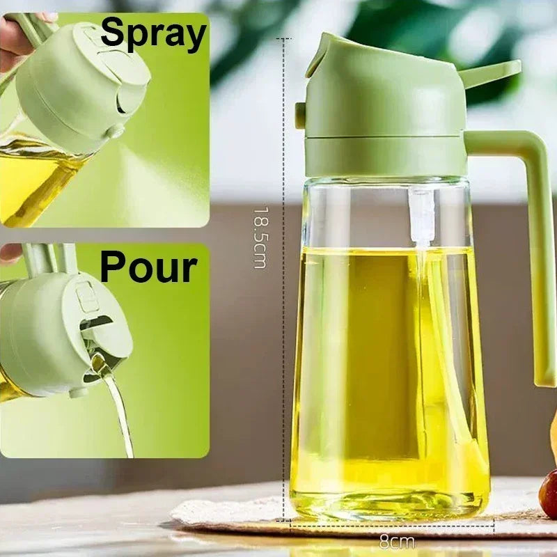 Botella pulverizadora de aceite en aerosol de plástico 2 en 1, 500ml, dispensador de aceite en aerosol, tarro de aceite, vinagrera, barbacoa, cocina, hornear, asar, Picnic, herramienta de cocina