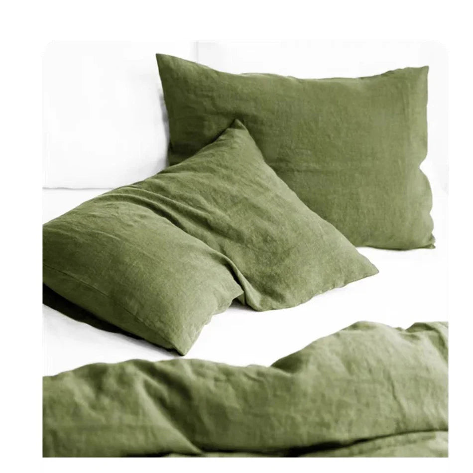 Funda de almohada de lino de 2 uds, fundas de almohada tipo sobre suaves y cómodas de lino Natural francés, decoración del hogar, funda de almohadas para dormitorio para todas las estaciones