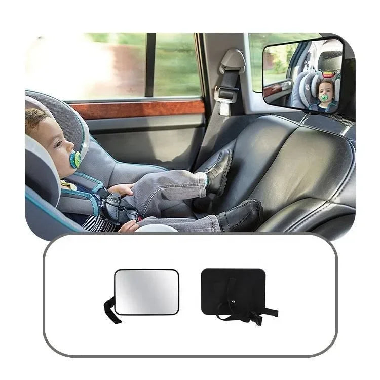 1 Uds. Espejo ancho ajustable para asiento trasero de coche asiento para bebé/niño Monitor de espejo de seguridad para coche espejo cuadrado de seguridad para coche Interior de coche