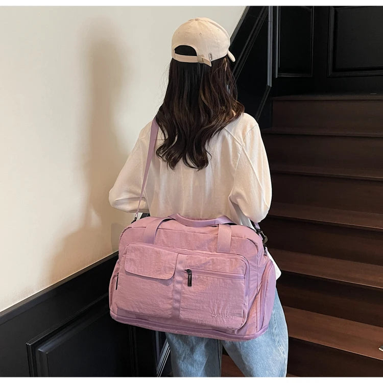 Bolsas de viaje Oxford con cremallera a la moda, bolsos sencillos de gran capacidad para mujer, gran oferta 20220, bolsas de viaje portátiles con hilo de coser