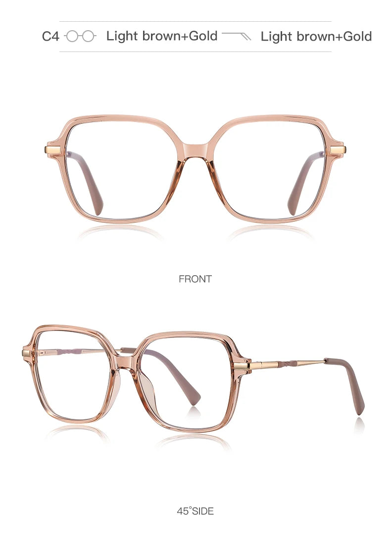 CLLOIO, gafas de lectura poligonales personalizadas de primera calidad, gafas de miopía a la moda para mujer, gafas graduadas con bloqueo de luz azul