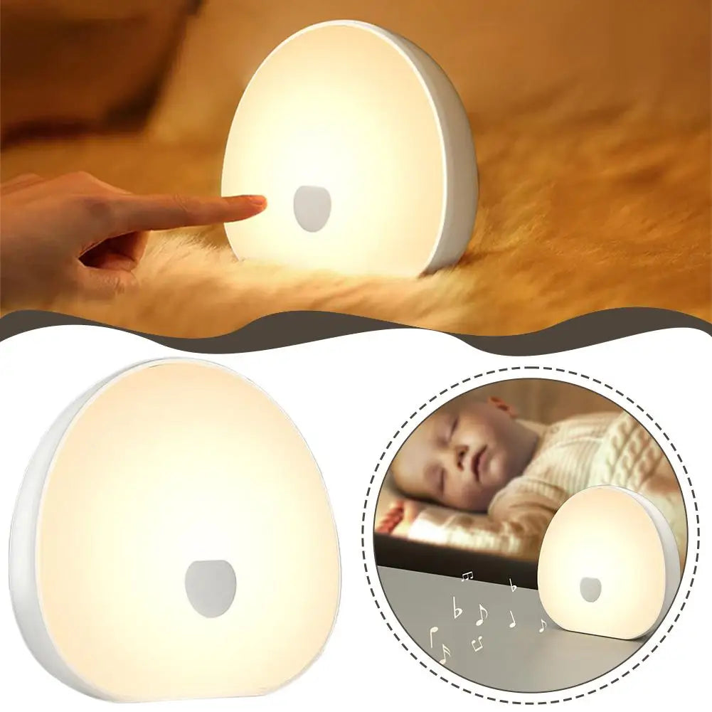 Máquina de ruido blanco para dormir RGB, 2 con sonido calmante, luz LED nocturna recargable táctil, lámpara relajante de Audio y sueño para bebé