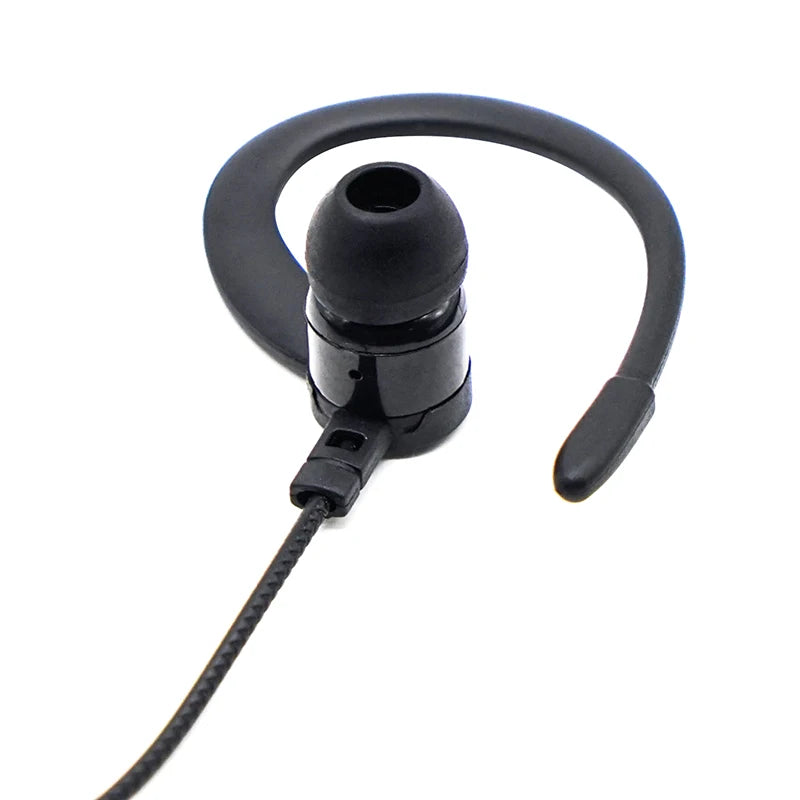 Auriculares con gancho para la oreja para walkie talkie BF760 BF996, micrófono con cable con enchufe K, auriculares de Radioaficionado bidireccional