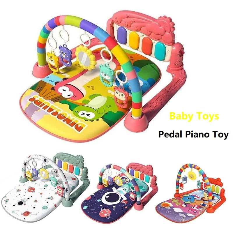 Raqueta de Fitness para bebé, juguete de Piano, Pedal de música para bebé recién nacido, equipo de Fitness suave y desmontable, estera de escalada