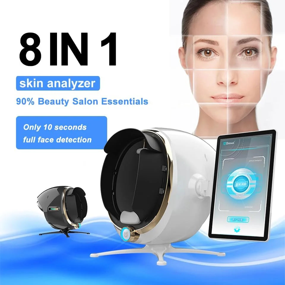 Escáner de piel 3D, analizador Facial, máquina de Monitor, espejo mágico, prueba portátil, Detector en inglés, análisis de prueba de cámara Facial