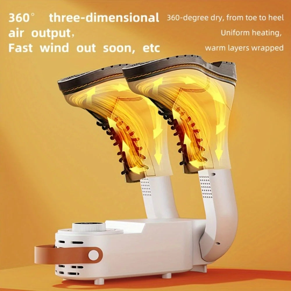 Secador eléctrico de zapatos, secador de botas, secador de calzado con soporte retráctil, apto para varios tipos de calzado, seca rápidamente zapatos, botas, guantes y calcetines, calienta, temporizador inteligente, pl