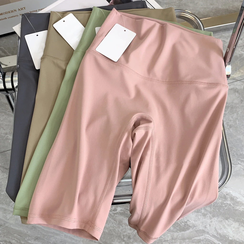 Pantalones cortos de Yoga de verano, mallas elásticas transpirables, mallas deportivas de secado rápido, Fitness, Yoga, ciclismo, pantalones cortos atléticos para gimnasio