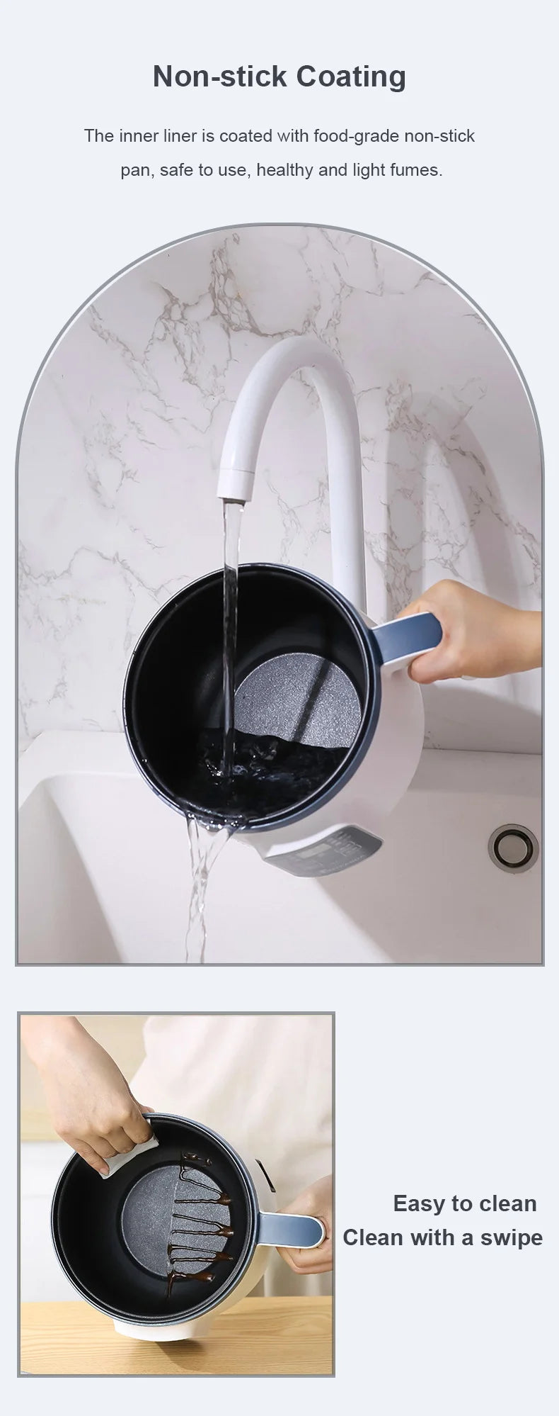 Olla arrocera eléctrica individual de doble capa, Mini cocina automática inteligente para el hogar, enchufe europeo de 220V, multicocina de arroz al vapor P