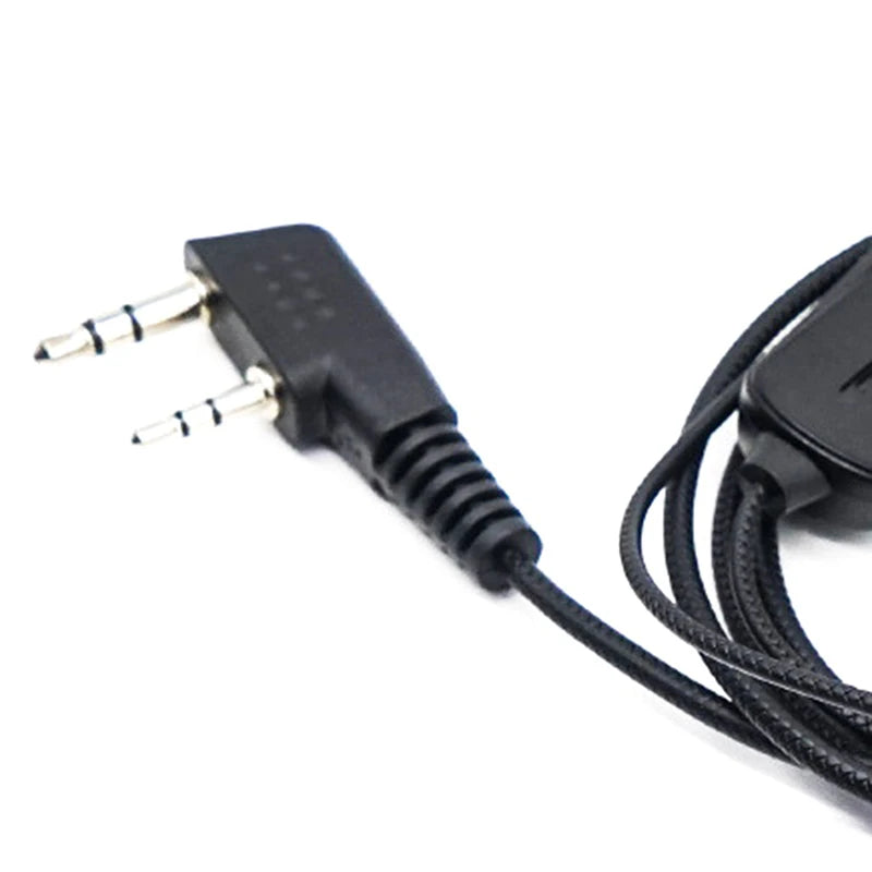 Auriculares con gancho para la oreja para walkie talkie BF760 BF996, micrófono con cable con enchufe K, auriculares de Radioaficionado bidireccional