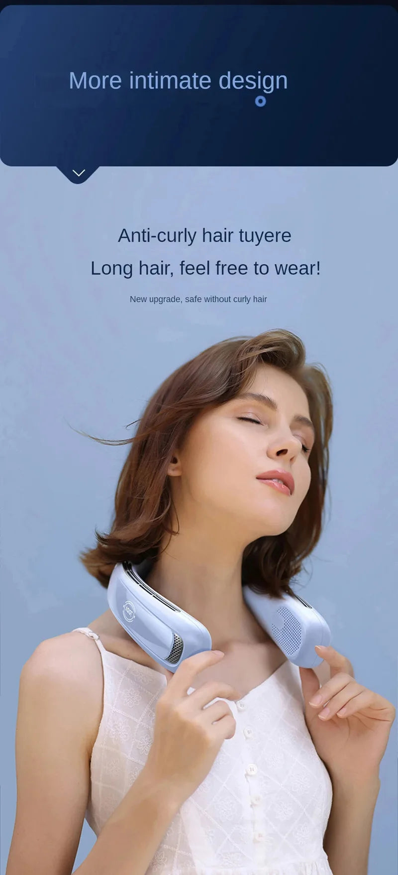 Nuevo ventilador de cuello portátil de 15000mAh pantalla Digital inteligente USB recargable al aire libre ventilador de cuello de enfriamiento silencioso sin aspas para verano