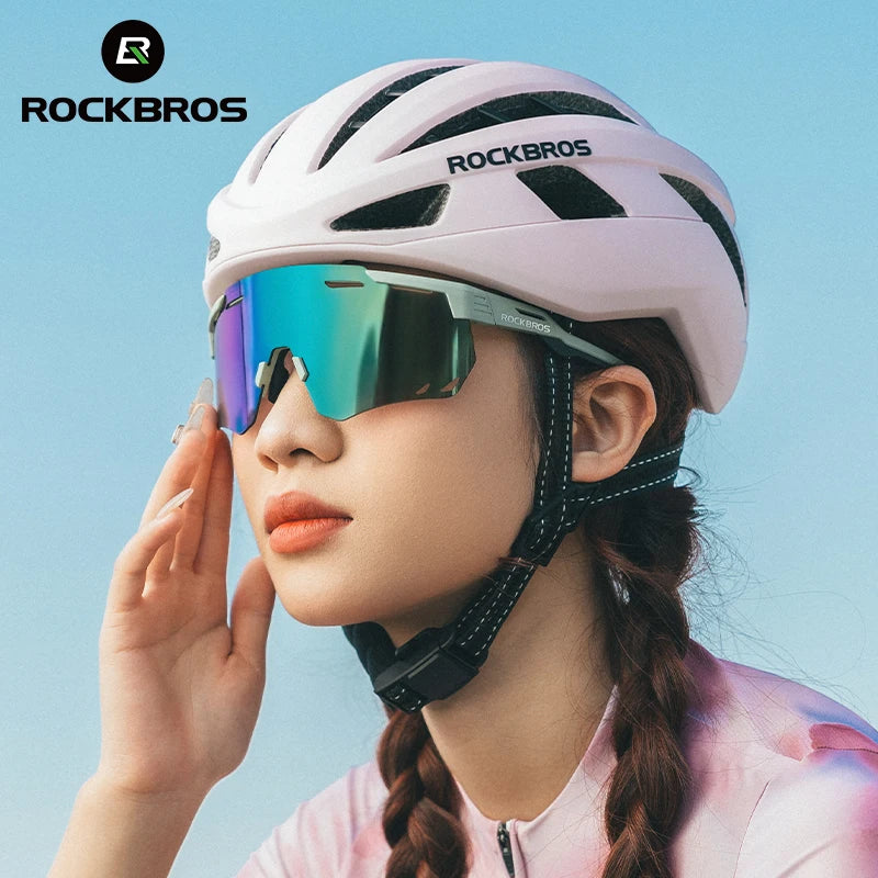 ROCKBROS-gafas de sol polarizadas y fotocromáticas para ciclismo, lentes deportivas para bicicleta de montaña y carretera, protección UV400