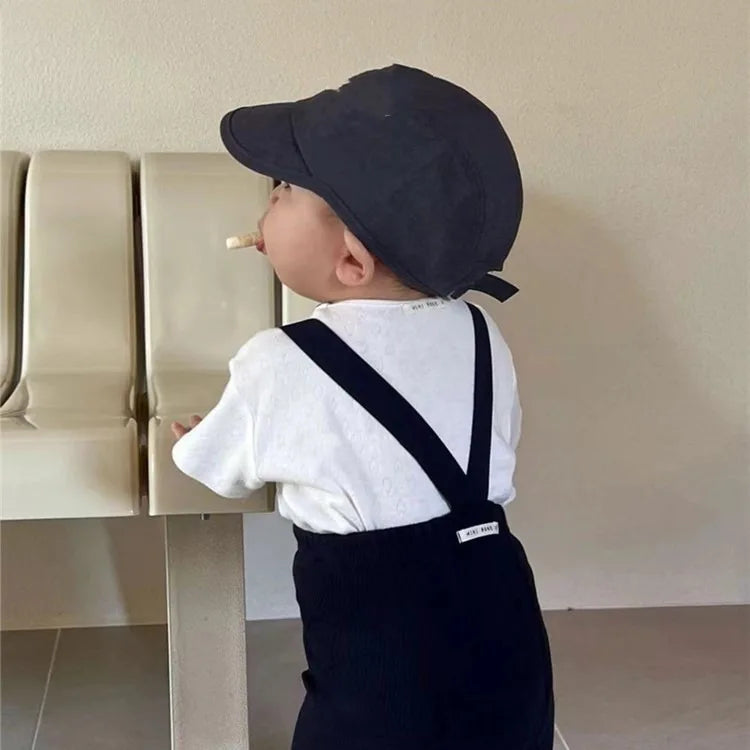 Conjunto de ropa UNITIM coreano de verano para bebés, camisetas de manga corta de algodón con tirantes, pantalones cortos finos, trajes para niños pequeños, 2 uds.