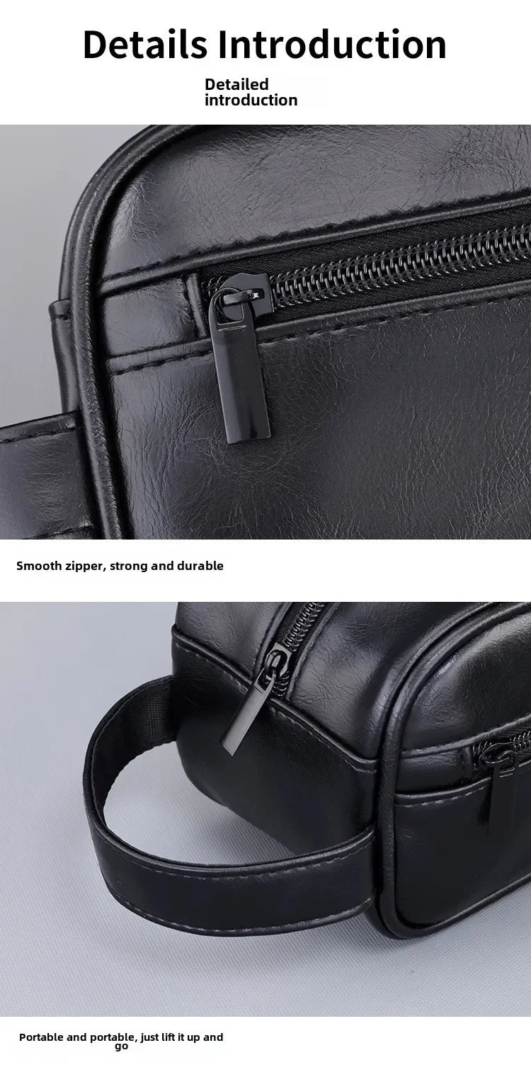 Neceser de PU con múltiples bolsillos para mujer y hombre, bolsas de maquillaje esenciales de viaje, bolsa colgante impermeable, bolsa organizadora de lavado de cosméticos