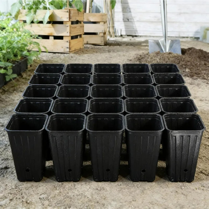 Macetas Altas y Profundas para Árboles, Contenedores para Plantas y Flores, Macetas de Inicio con Orificios de Drenaje, Vasos para Semilleros de Jardín y Exteriores