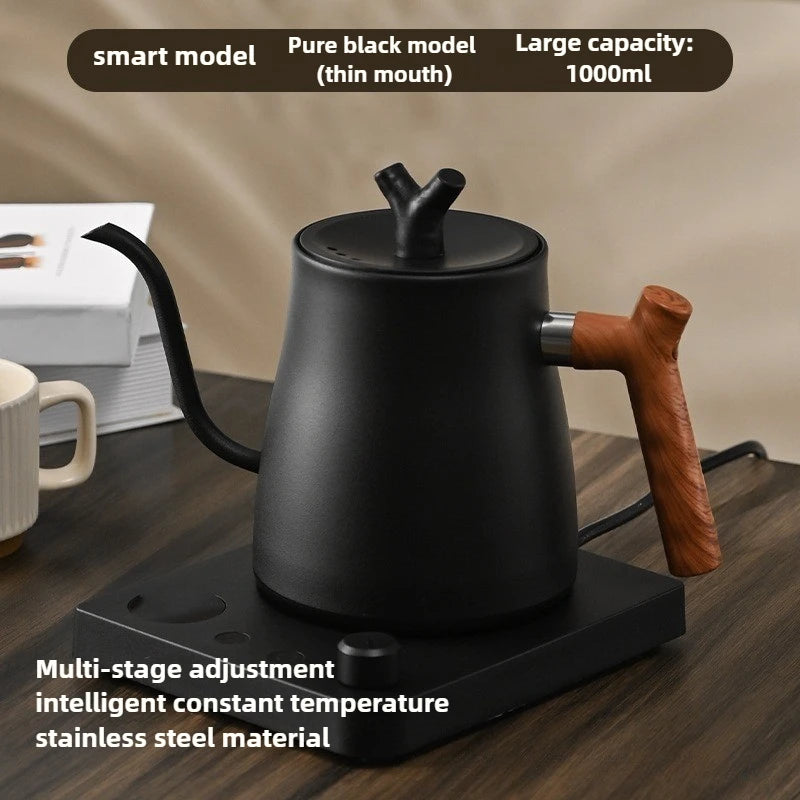 Hervidor Eléctrico Inteligente con Control de Temperatura, 1L, 110V/220V, Acero Inoxidable, para Preparar Café a Mano, Calentamiento Rápido