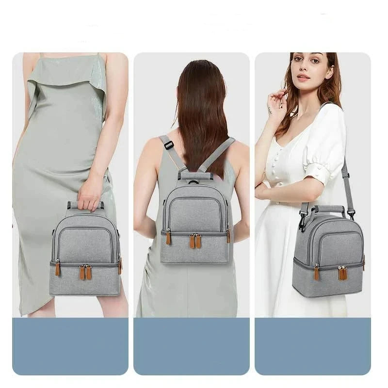 Bolsa de almuerzo para comida escolar de Picnic caliente de gran capacidad, mochila aislada, bolsas para fiambrera, refrigerador fresco, leche materna, bolso de mantenimiento fresco