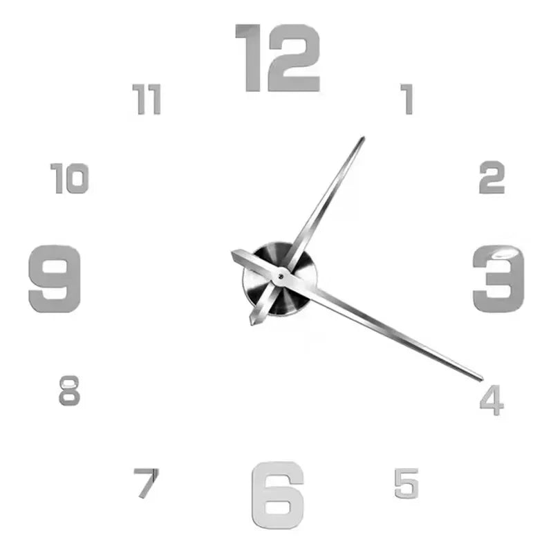 Reloj de pared con espejo acrílico de Número Romano grande 2D/3D, pegatina de moda DIY, relojes de cuarzo, reloj, decoración del hogar, pegatinas para el salón