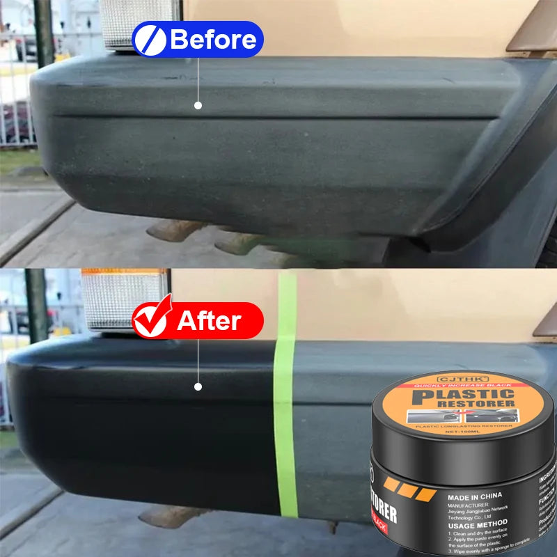 Restaurador de Plástico para Autos, Brillo Negro Intenso, Cera Renovadora para Interiores de Cuero y Paneles, Agente de Recubrimiento, Pulimento y Reparación Automotriz