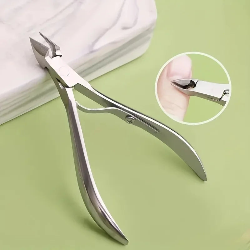 1 cortaúñas de acero inoxidable para uñas gruesas y encarnadas, herramienta de recorte de precisión, herramienta de manicura y pedicura para salón y hogar