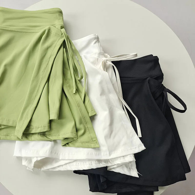 Falda deportiva de Yoga 2 en 1 para mujer, faldas deportivas para correr, pantalones cortos de cintura alta, falda de Golf de voleibol, tenis, deportes, gimnasio, falda de Yoga, pantalones cortos