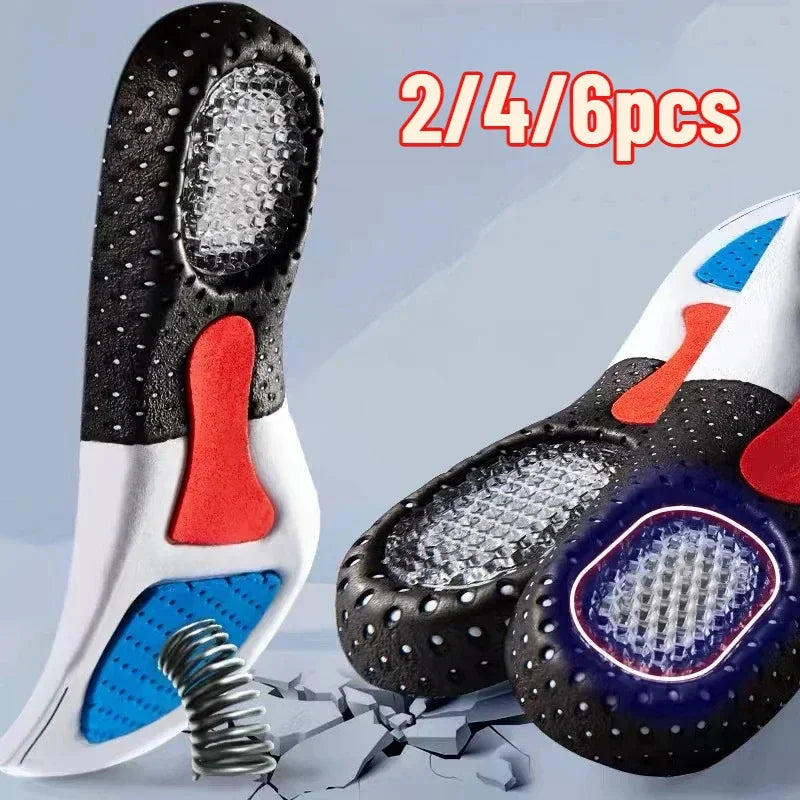 Plantillas ortopédicas para pies, soporte para arco, fascitis Plantar, plantilla ortopédica de silicona que absorbe los golpes, cojín suave para correr, 6 uds.