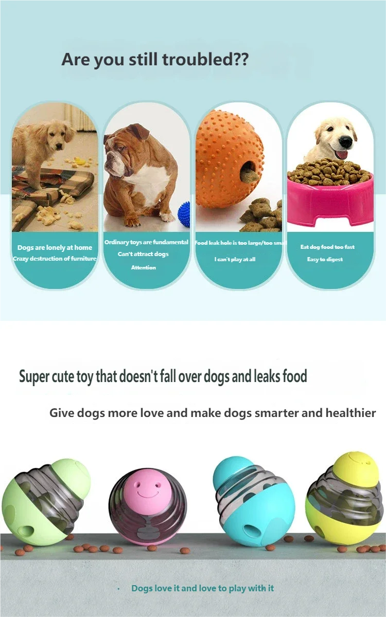 Juguete Dispensador de Comida para Perros, Tipo Rompecabezas, con Bola Antiderrames, Alimentador Lento