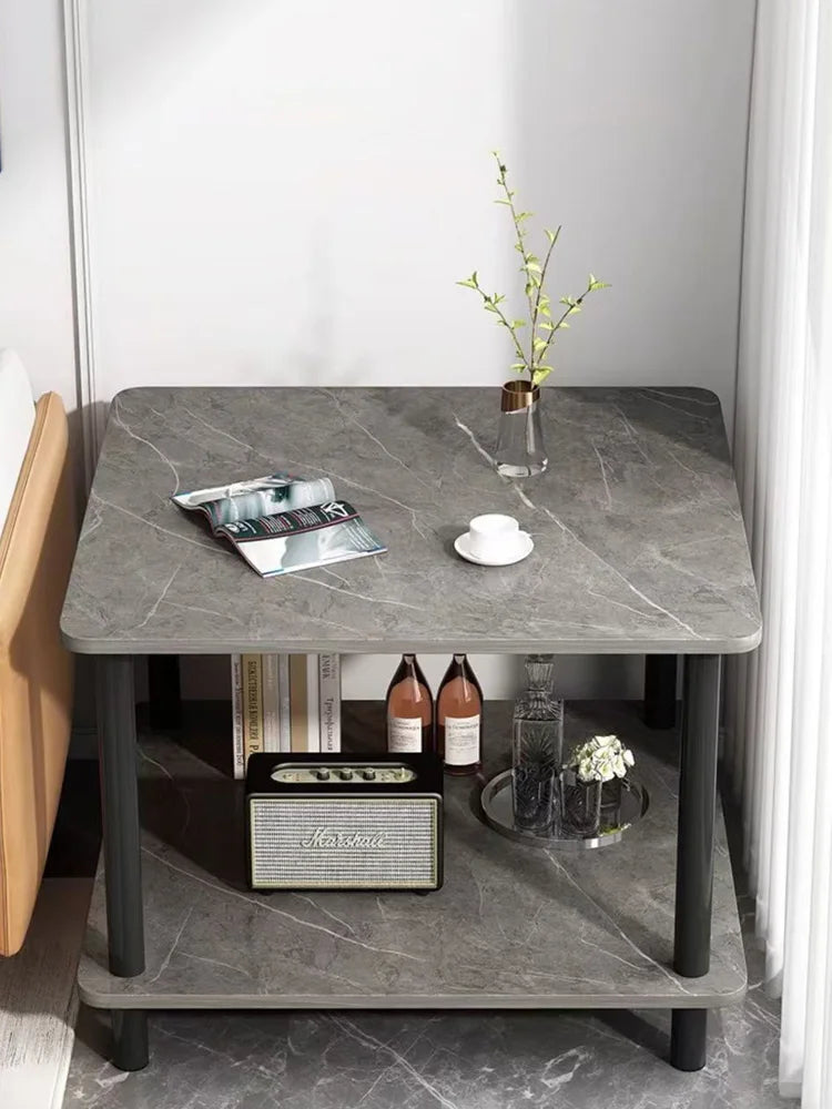 Mesa De Centro Minimalista Madera 2 Niveles Lateral Auxiliar
