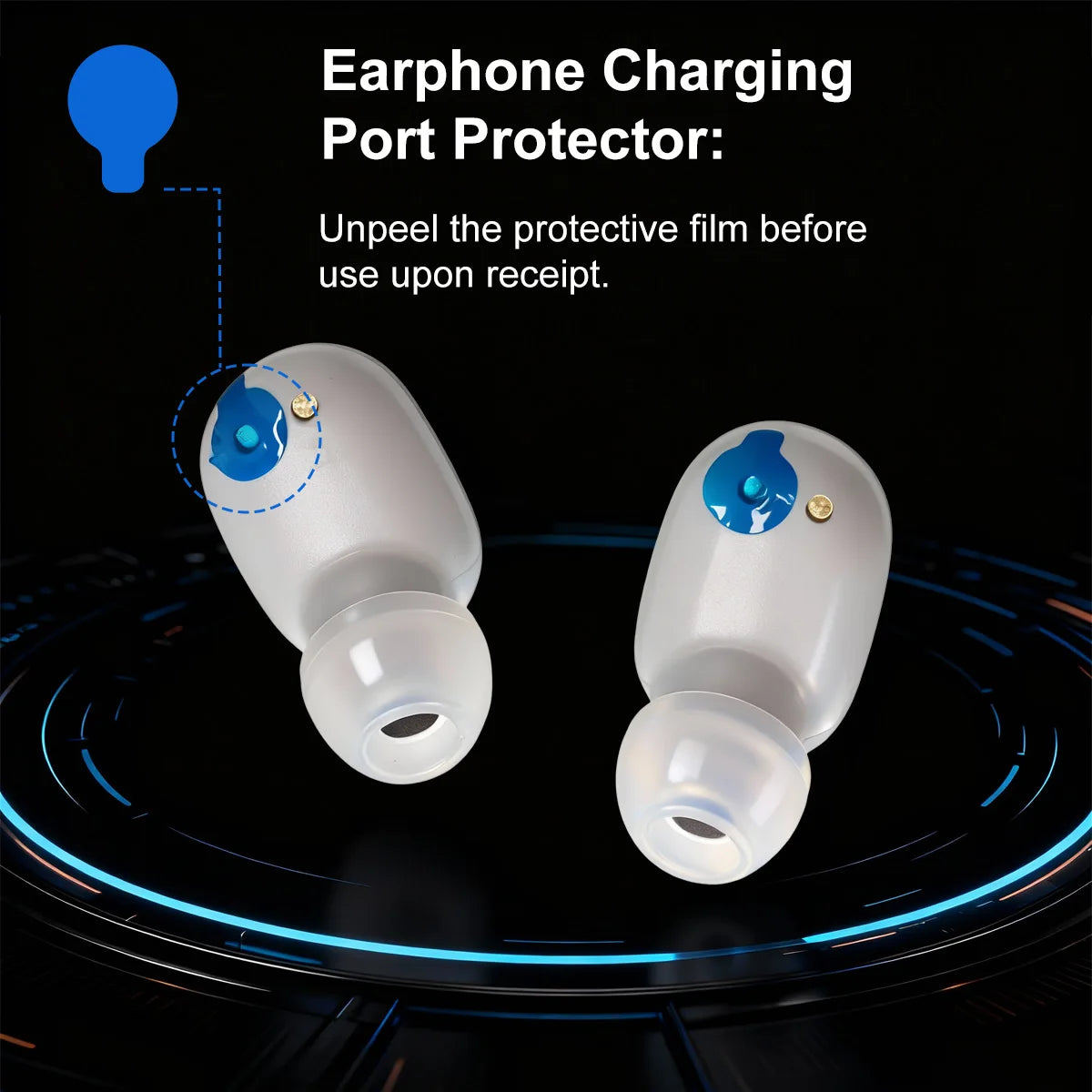 E7S Auriculares inalámbricos Bluetooth con diseño tecnológico, pantalla de alimentación con micrófono con cancelación de ruido, auriculares para coche, trabajar, deportes, entrenamiento, correr
