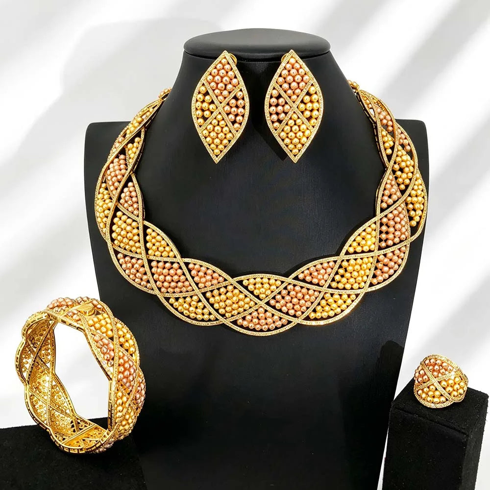 Conjunto de joyería africana de 4 piezas para mujer, para fiesta de boda, circonia cúbica, moderno, romántico, Missvikki, lujo, Dubái, nupcial