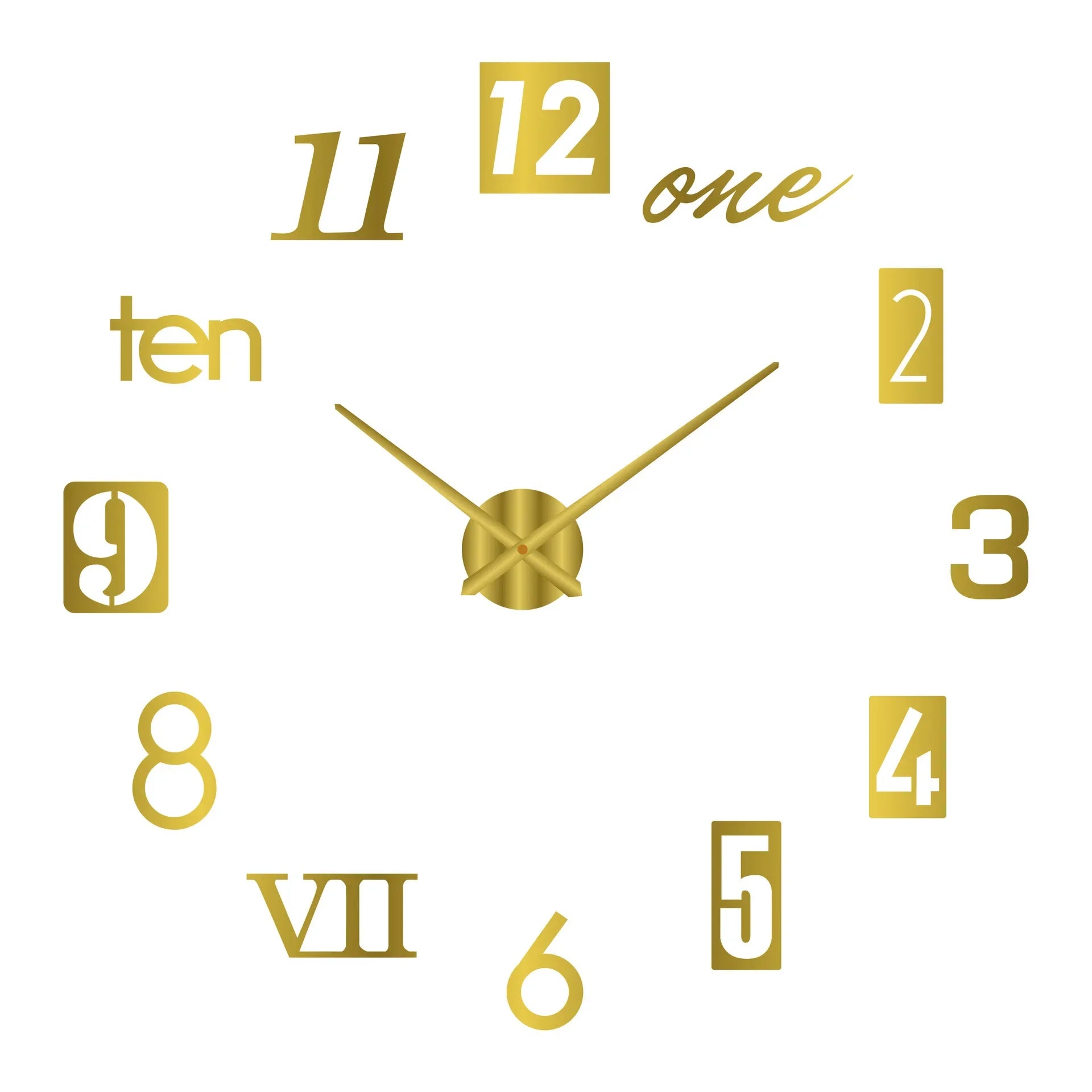 Reloj de pared con espejo acrílico de Número Romano grande 2D/3D, pegatina de moda DIY, relojes de cuarzo, reloj, decoración del hogar, pegatinas para el salón