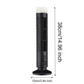Ventilador de torre LED de 2,5 W, 38CM/33CM, sin hoja, 2 velocidades, ventilador de torre de pie, ventilador de suelo eléctrico portátil para sala de estar, dormitorio y oficina
